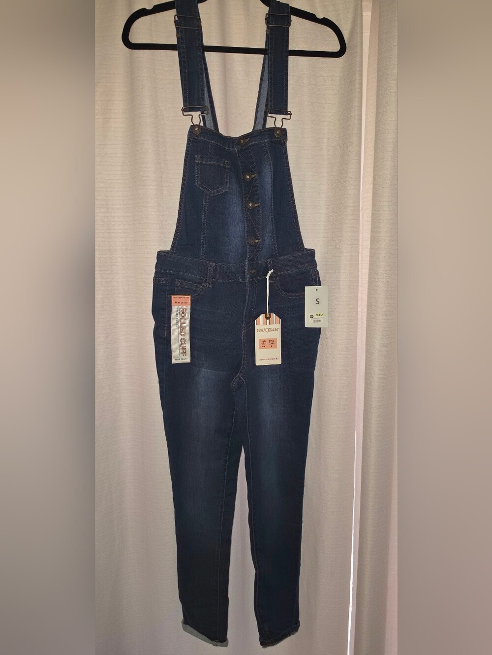 NWT Sz Small Ankle Overalls Wax Jeans